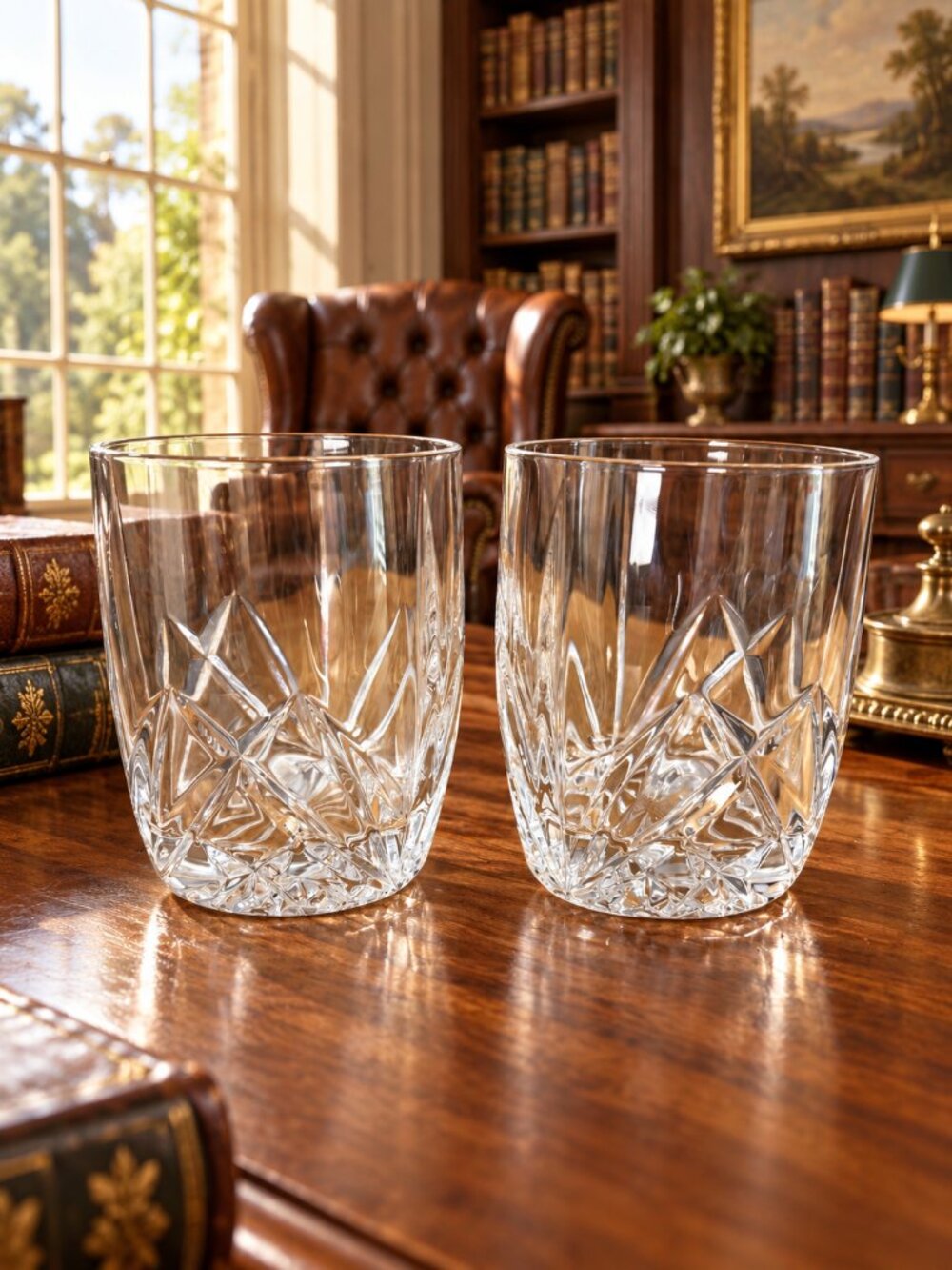 Waterford Marquis Brookside Oversized Double Old Fashioned Glasses Set of 2
